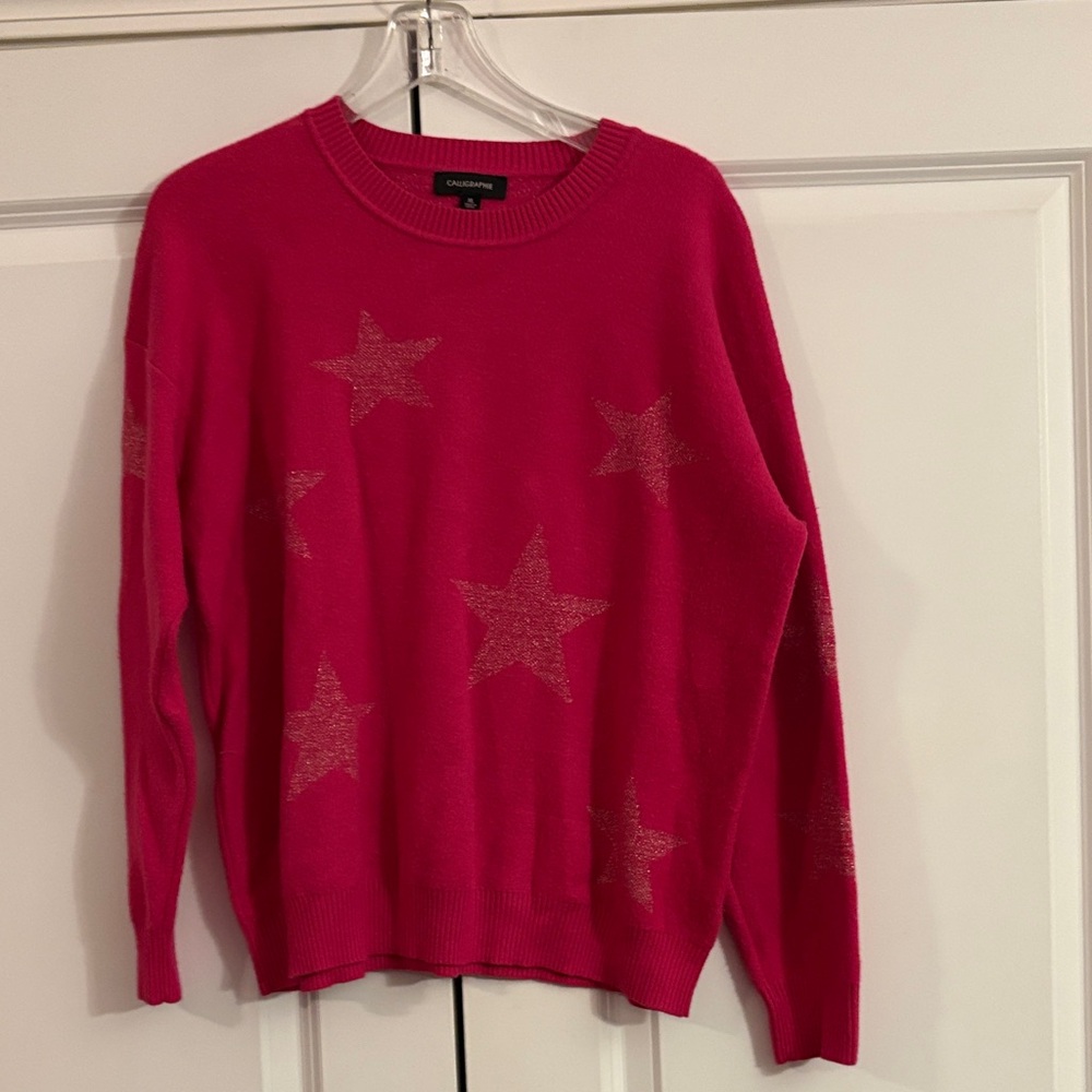 Calligraphe Vibrant Pink Star Sweater